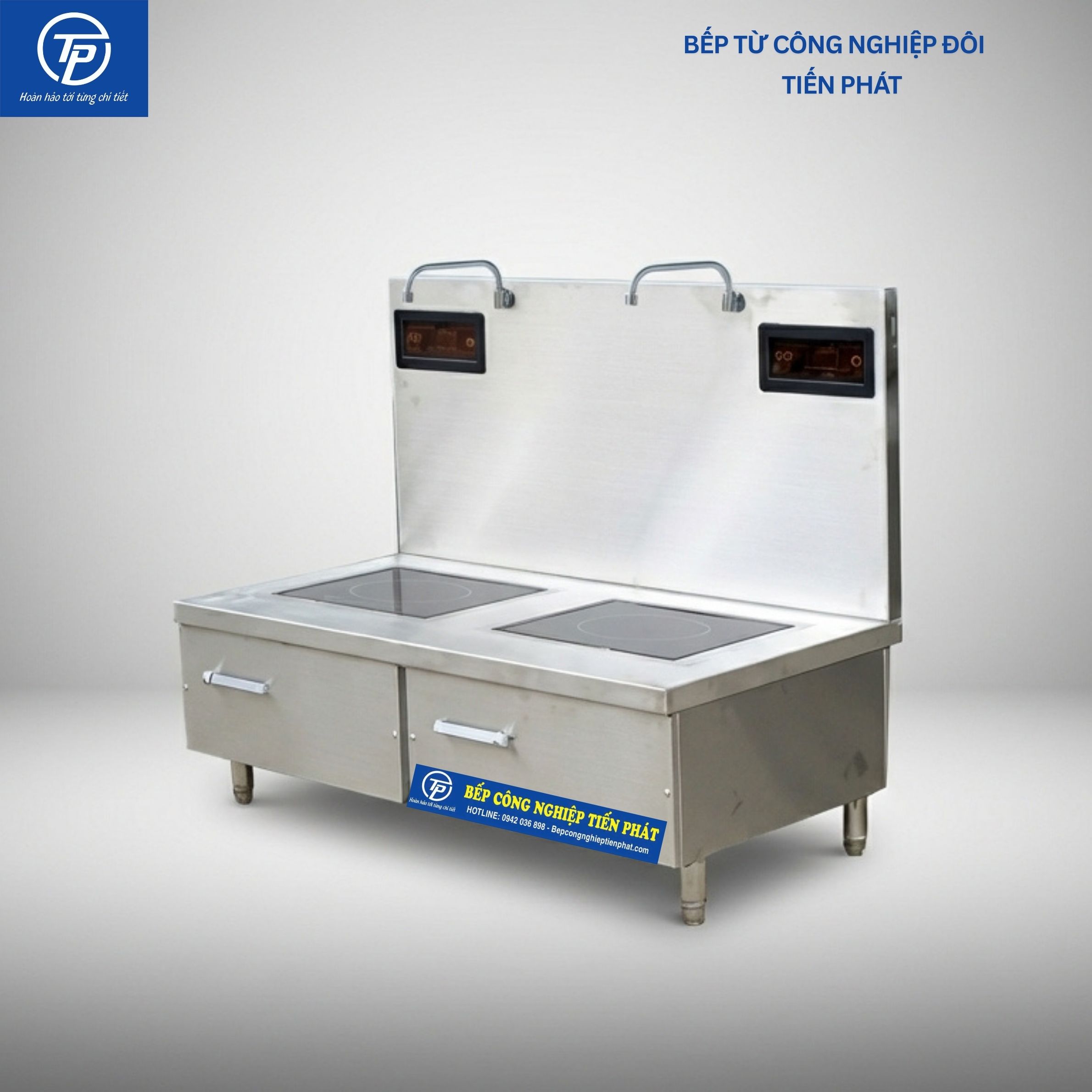 Bếp Từ Công Nghiệp Đôi 12kw Mặt Phẳng